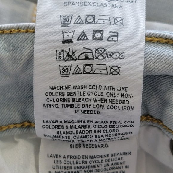 Guess Light Wash Destroyed Cuffed Denim Shorts - Picture 16 of 16